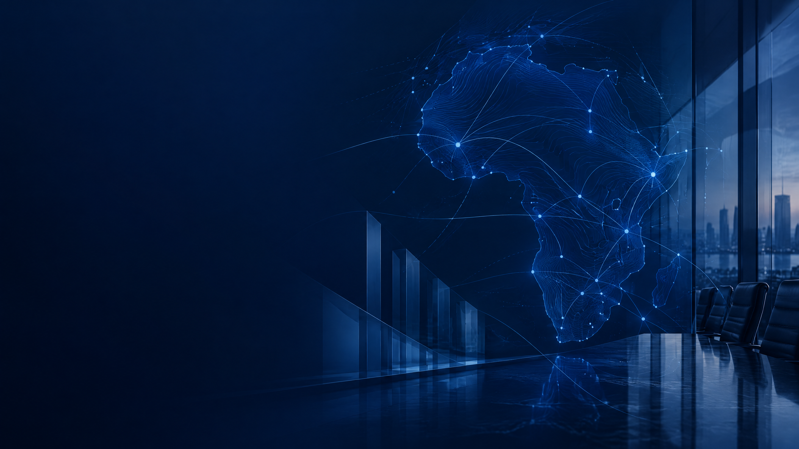 Connected African markets and boardroom setting